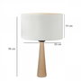 Opviq AYD-3647 Lámpara de Mesa con Cuerpo de Madera y Pantalla Crema